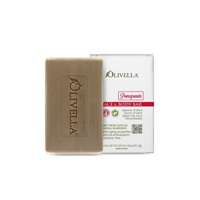 Saponetta al Melograno viso e corpo olio di oliva 150gr - Olivella